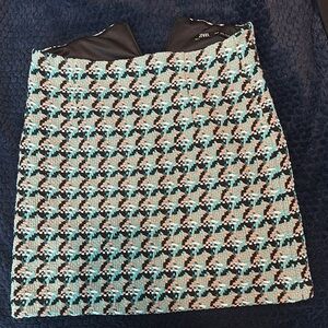 Zara Blue Pencil Mini Skirt for Work